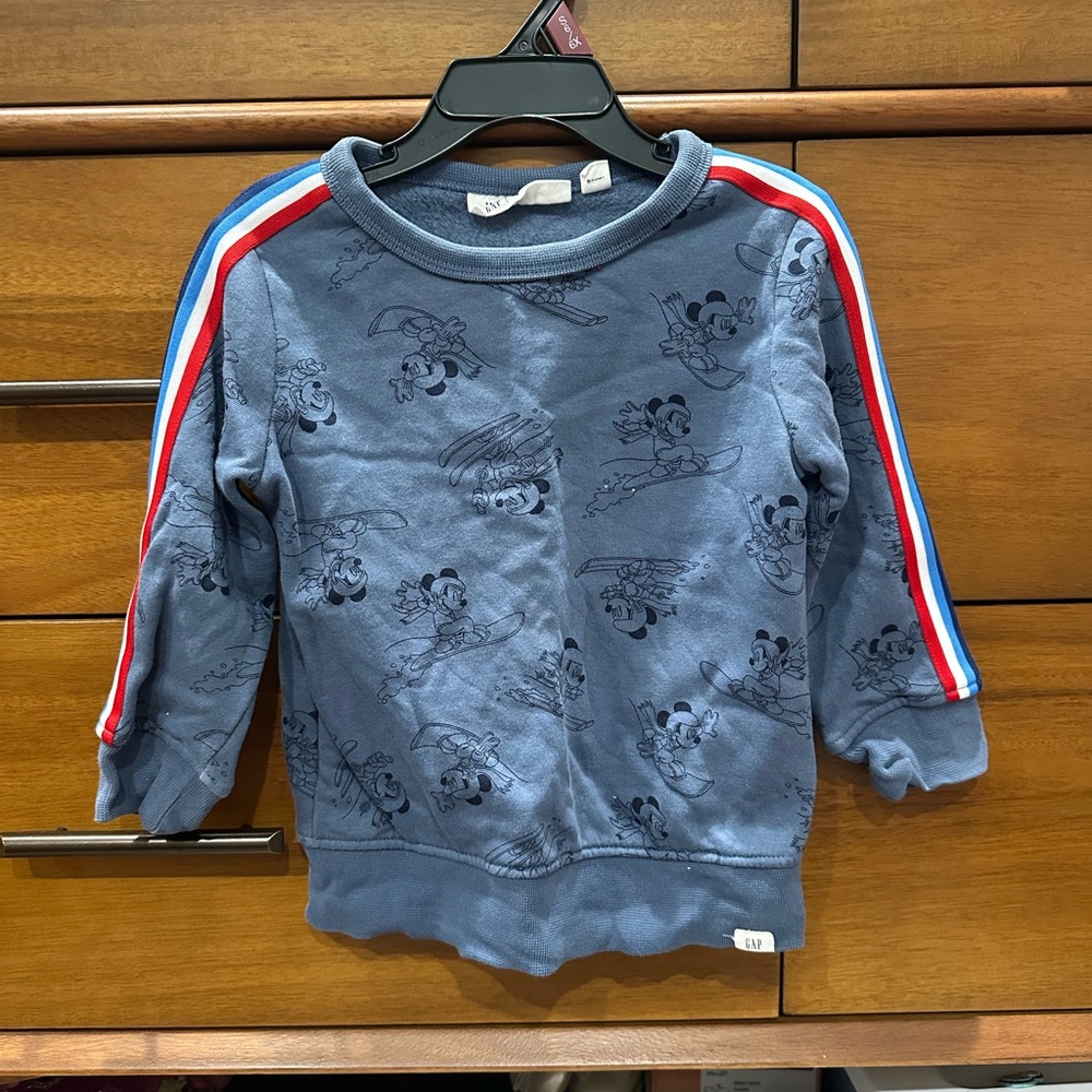 GAP Blue Disney Mickey Character Sweatshirt